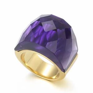 Elegant Crystal Purple and Gold Women's Ring Sz. 7